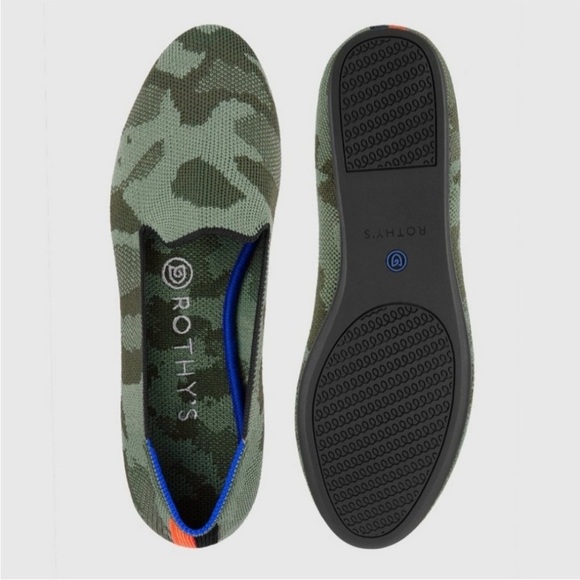 ROTHY’S The Loafer In Retired Discontinued Print Olive Camo Knot Loafers Flats - Picture 5 of 13